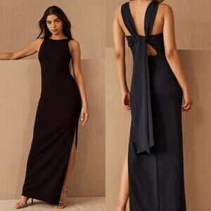 bhldn arabella tendril-sleeve satin maxi dress BHLDN Arabella Tendril-Sleeve Satin Maxi Dress